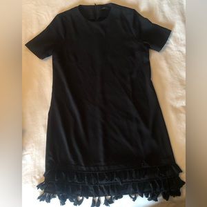 Zara black dress with fringe